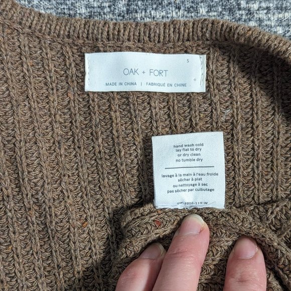 Oak + Fort Oversized Cardigan in Cookie Brown - Picture 7 of 9